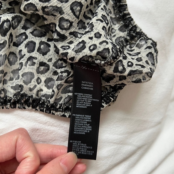 Y2K Leopard Print Sheer Ruffle Top - Picture 5 of 8